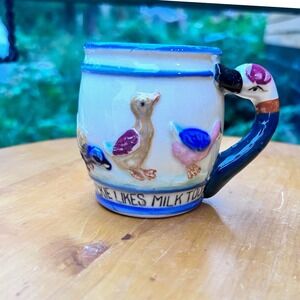 Vintage Whistle For Your Milk Mug Child Small White Toucan Duck Kitsch Shafford